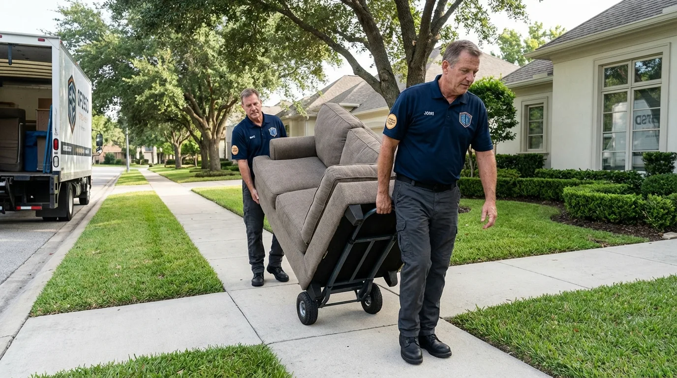 Local residential moving crew loading furniture in Yacolt, WA